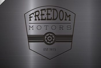 Free Engraved Motor Logo Mockup