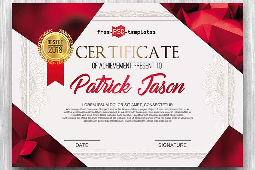 certificate design templates psd free download