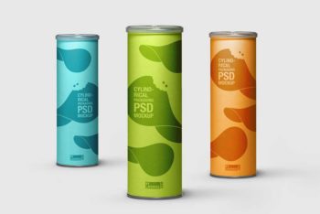 Free Cylinder Tube Mockup in PSD