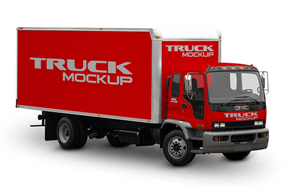 free delivery truck mockup