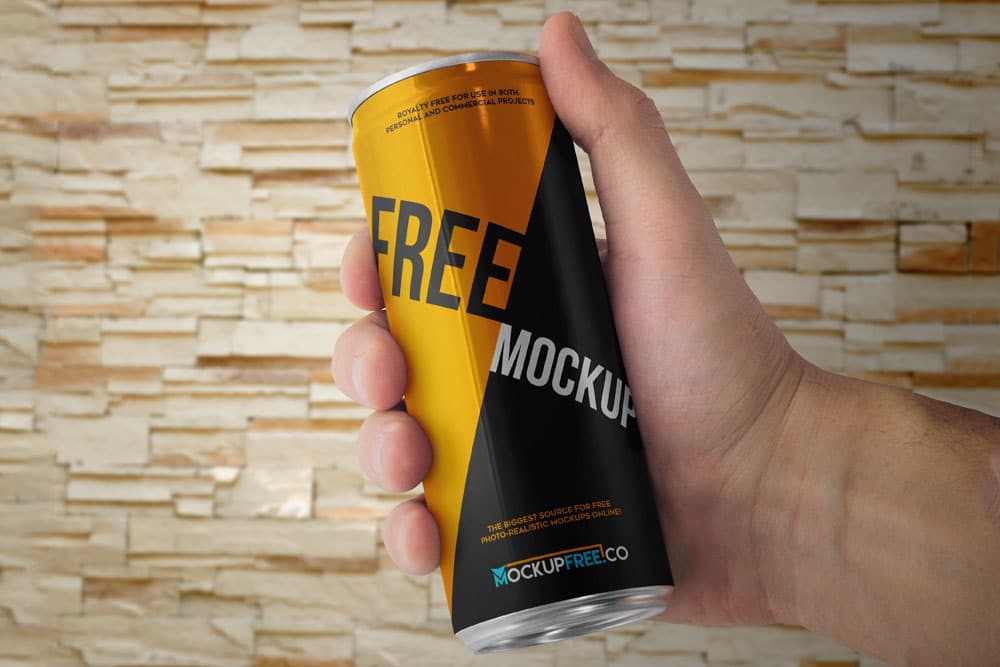 free energy drink can mockup