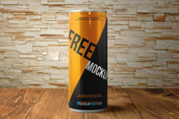 Free Energy Drink Can Mockups in PSD