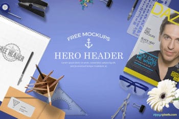 Free Hero Header Mockup in PSD