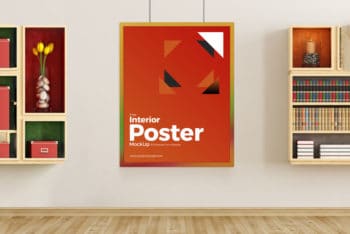 Free Indoor Poster Mockup in PSD