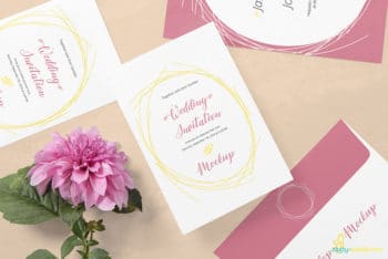 Free Outstanding Wedding Invitation Card Mockup