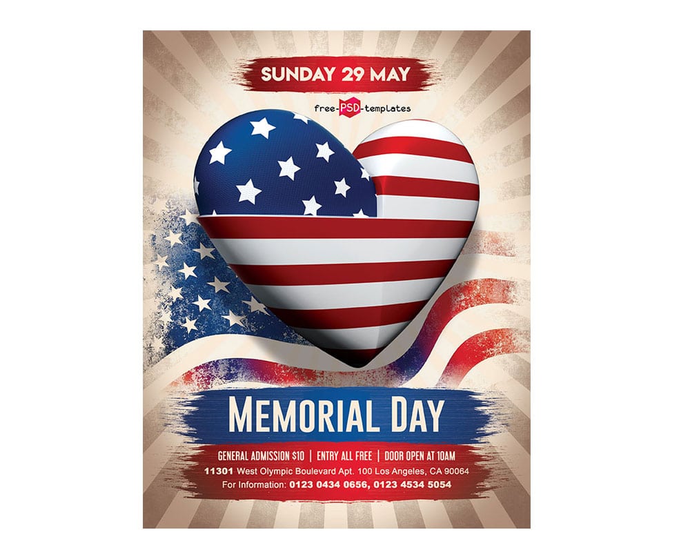 free memorial day flyer mockup