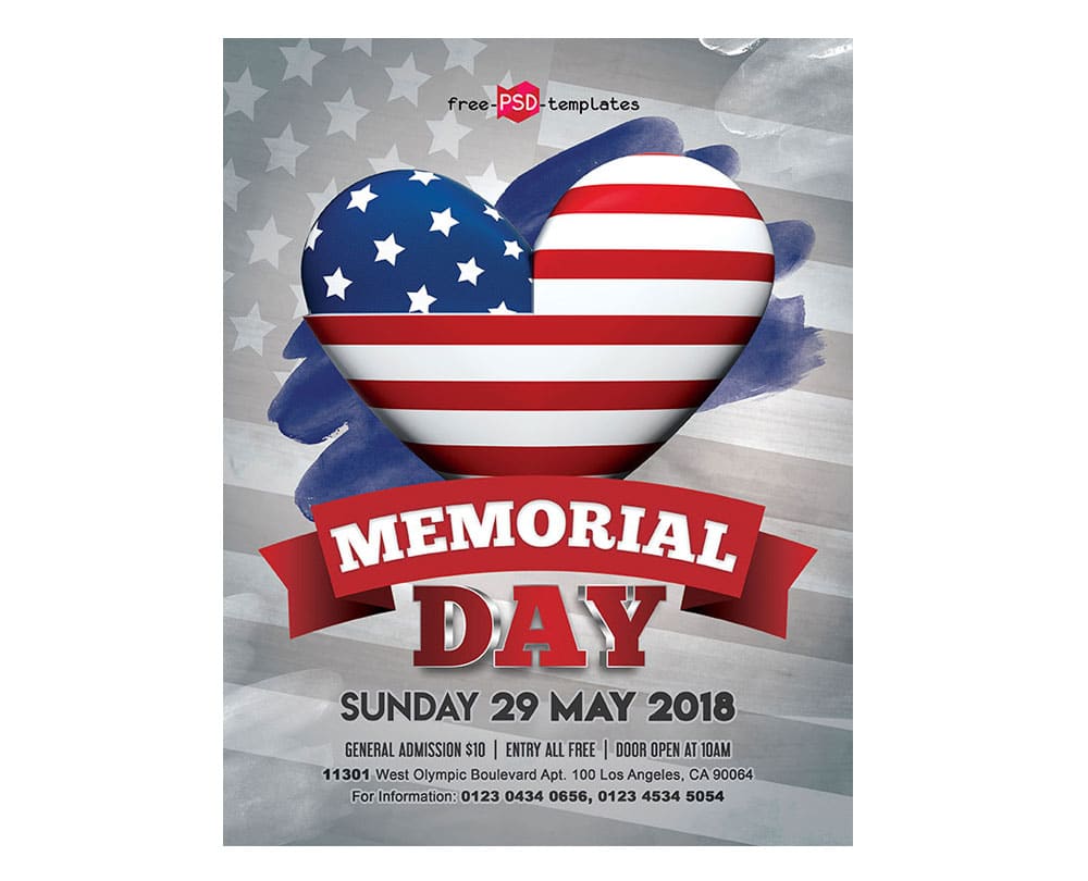 free memorial day flyer mockup