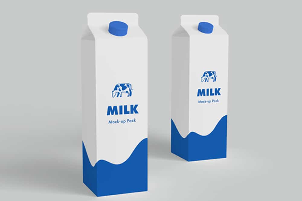 free milk carton psd mockup