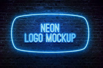 Free Neon Mockup in PSD