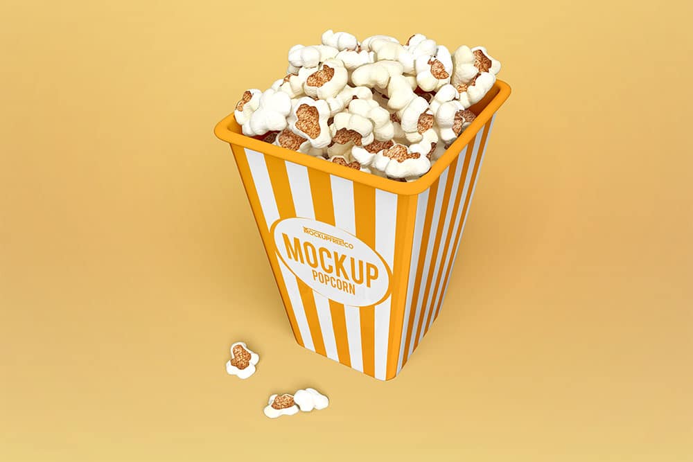 free popcorn psd mockup