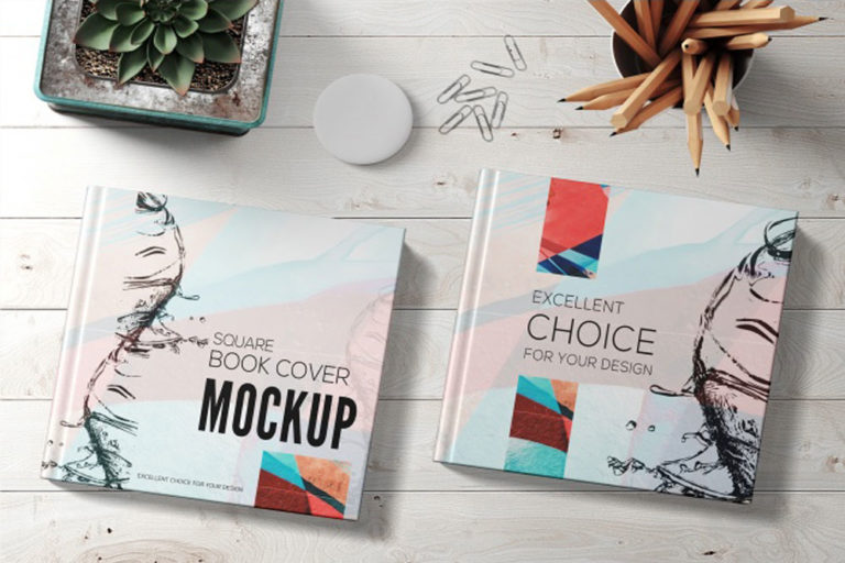 Download This Free Square Book Mockup in PSD - Designhooks