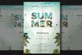 Free Summer Party Flyer Mockup