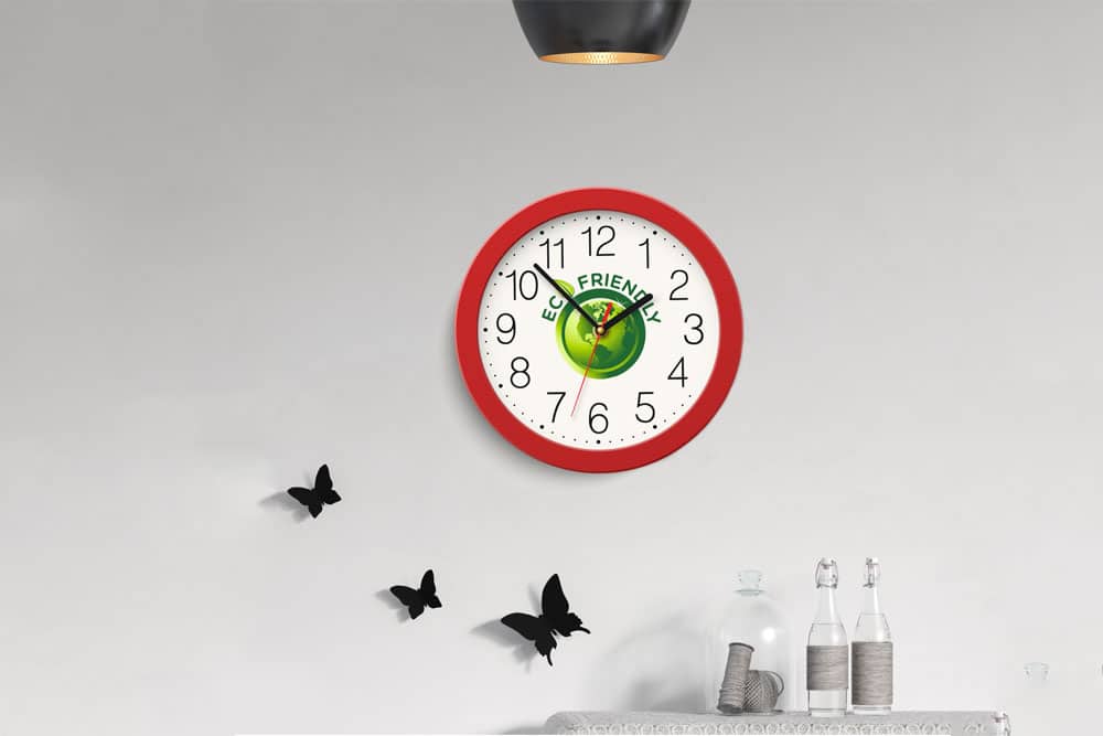 free wall clock logo mockup