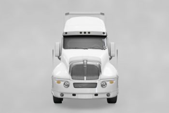 Free Frontview Truck Mockup in PSD