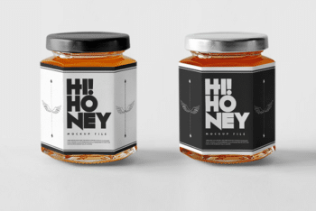 Compact Designed Honey Jar PSD Mockup