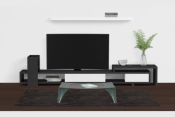 Free Living Room Design Mockup in PSD