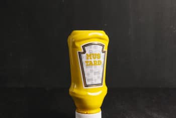 Free Simple Mustard Bottle Mockup