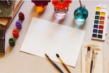 Free Painting Session Mockup in PSD