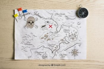 Awesome Pirate Treasure Map Mockup Freebie