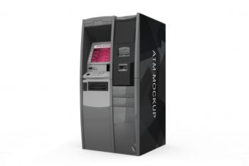 Realistic ATM Machine Mockup Freebie in PSD