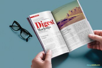 Free Digest Magazine Mockup in PSD