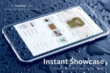 Realistic Waterproof Phone Mockup in PSD