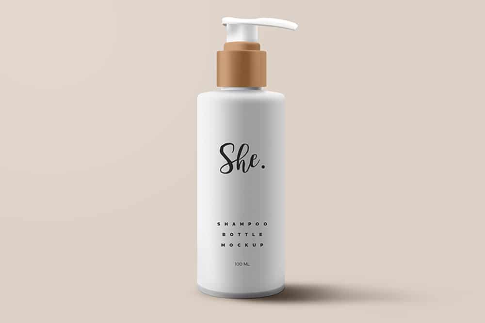 shampoo bottle packaging mockup