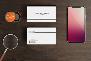 Smartphone and Business Card Mockup