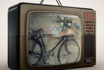 Free Really Old Television Mockup in PSD