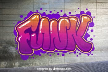 Free Urban Graffiti Mockup in PSD