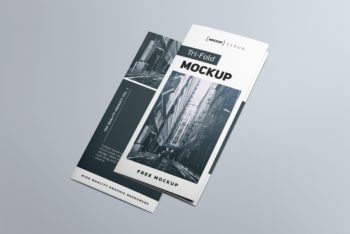Free Tri-fold Brochure PSD Mockup for Photorealistic Presentation