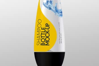 Free Inverted Shampoo Bottle Mockup
