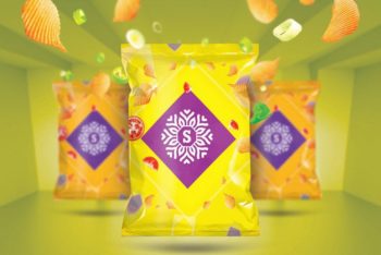 Colorful Chips Packet PSD Mockup For Free