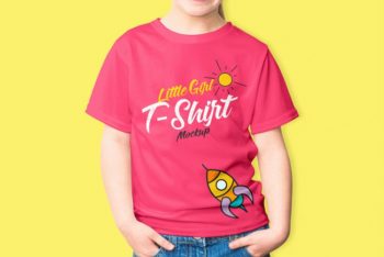 Baby Girl T-shirt PSD Mockup – Colorful Designs & Lively Look