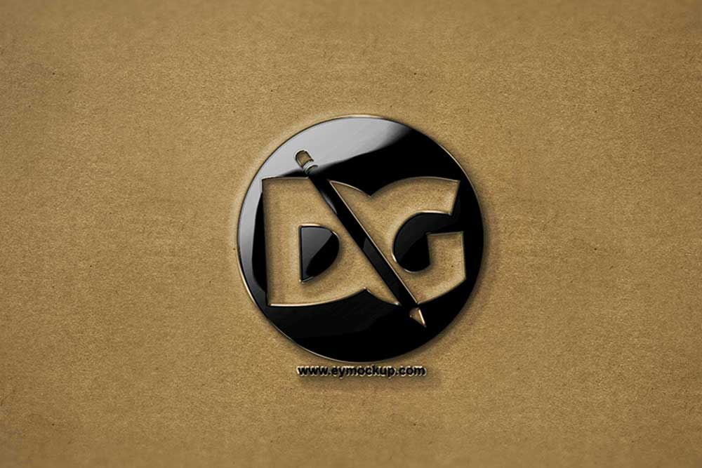 3d gold logo mockup