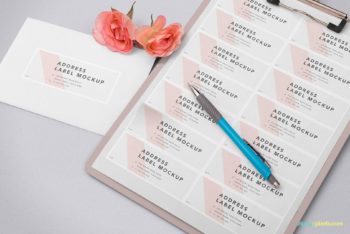 Wedding Address Label PSD Mockup With Beautiful Look & Useful Features