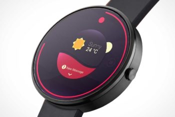 Free Round Minimalist Smartwatch Mockup