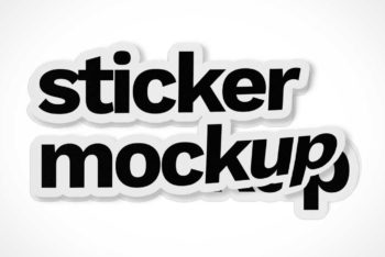 Free Word Sticker Design Mockup in PSD