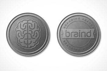 Free Realistic Detailed Coin Mockup in PSD
