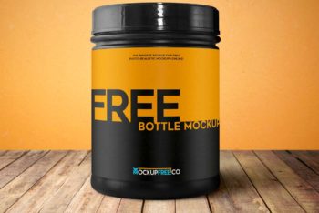 Free Sports Nutrition Bottle Mockup