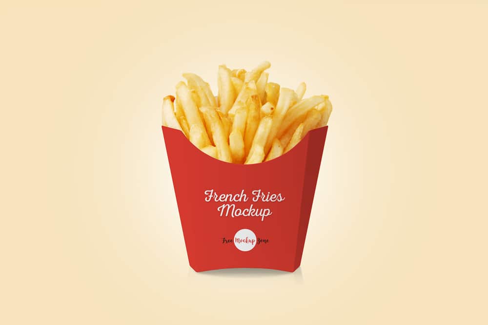 French Fry Box Package PSD Mockup Design