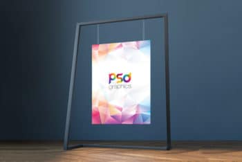 Free Modern Hanging Canvas Mockup in PSD