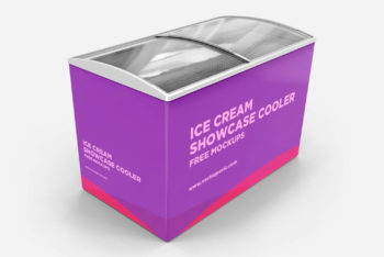 Ice Cream Cooler Mockup Freebie in PSD