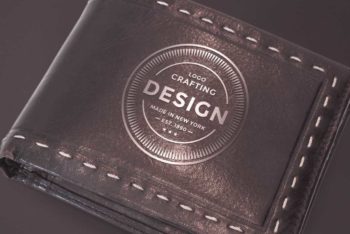 Free Leather Wallet Mockup in PSD