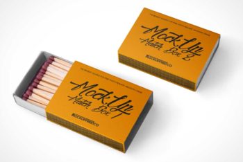 Free Matchstick Inside Box Mockup in PSD