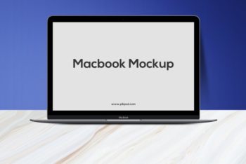 MacBook PSD Mockup with Easy to Customize Features