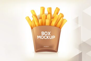 French Fries Box PSD Mockup – Useful Packaging & Great Look