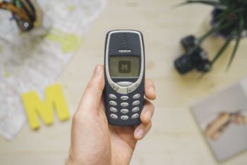 Free Nokia 3310 Phone Mockup in PSD