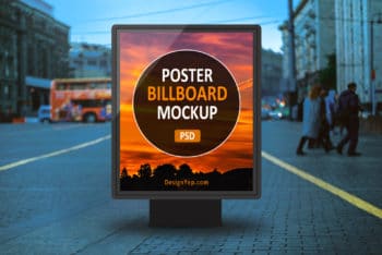 Free Outdoor Poster Billboard Mockup in PSD