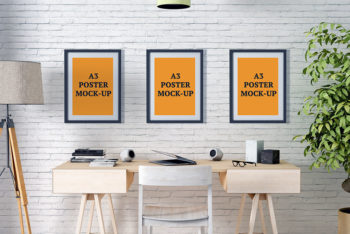 Free A3 Posters Mockup in PSD